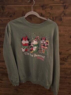 Disney Parks Tis the Season Green Women’s Sweatshirt showcasing Disney Treats!